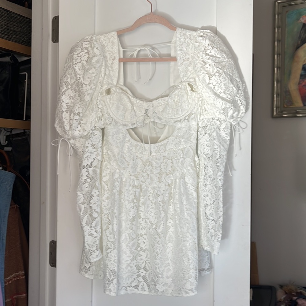 NEW for love and lemons Frances Puff Sleeve Mini Dress - Picture 5 of 7
